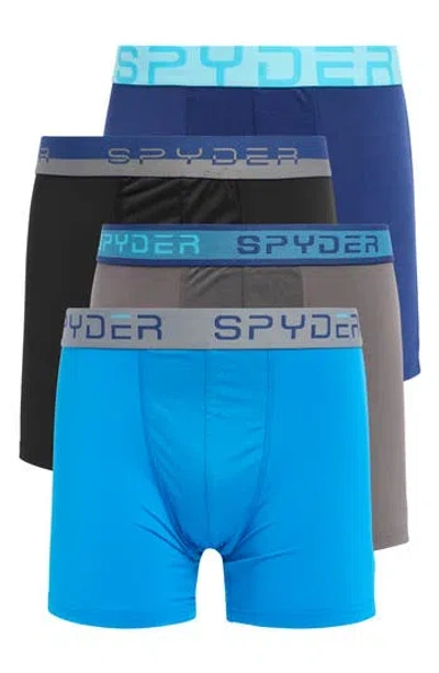 Spyder Assorted 4-pack Boxer Briefs In Blue