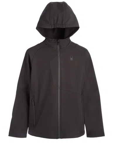 Spyder Kids' Big Boys Hooded Softshell Jacket In Black