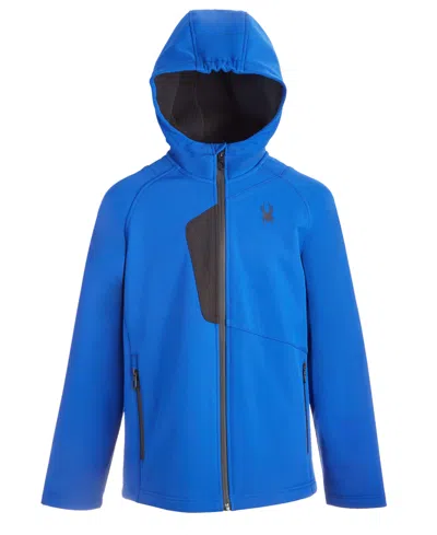 Spyder Kids' Big Boys Hooded Softshell Jacket In Blue