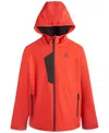 Spyder Big Boys Hooded Softshell Jacket In Red