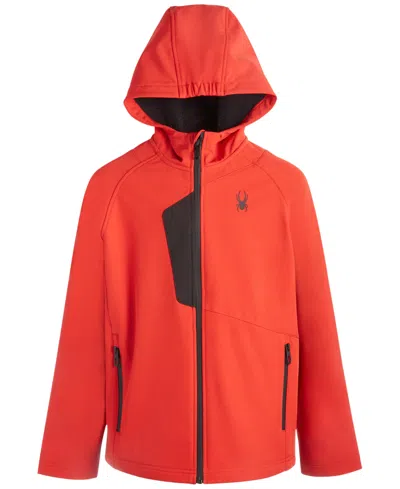 Spyder Kids' Big Boys Hooded Softshell Jacket In Red