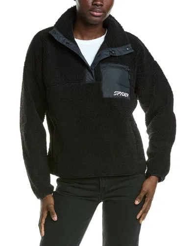Spyder Cloud Fleece Snap Pullover In Black