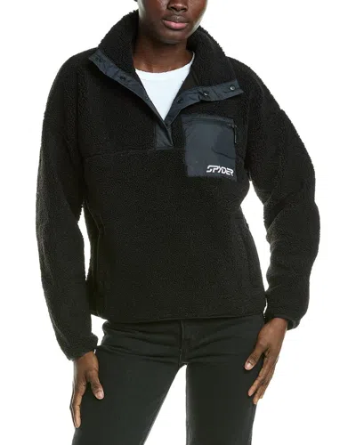 Spyder Cloud Fleece Snap Pullover In Black