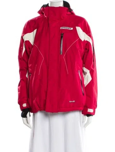 Pre-owned Spyder Colorblock Pattern Jacket In Red