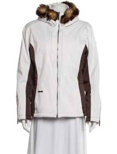 Pre-owned Spyder Colorblock Pattern Jacket In White