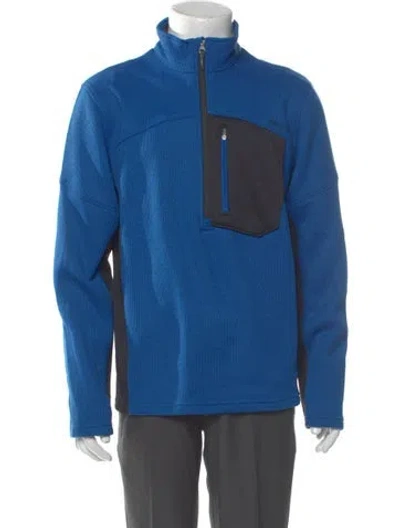 Pre-owned Spyder Colorblock Pattern Mock Neck Pullover In Blue