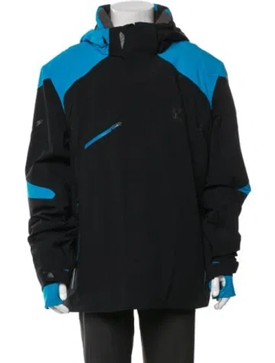 Pre-owned Spyder Colorblock Pattern Parka W/ Tags In Black