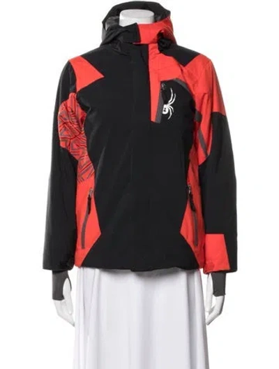 Pre-owned Spyder Colorblock Pattern Performance Jacket In Black/red