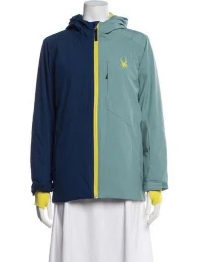 Pre-owned Spyder Colorblock Pattern Performance Jacket In Blue