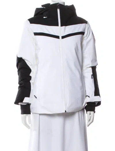Pre-owned Spyder Colorblock Pattern Performance Jacket In White