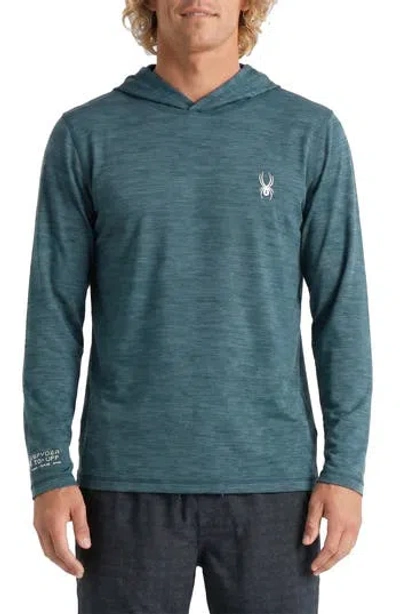 Spyder Core Heather Hooded Rashguard In Blue