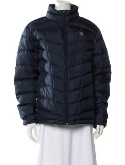 Pre-owned Spyder Down Jacket In Blue