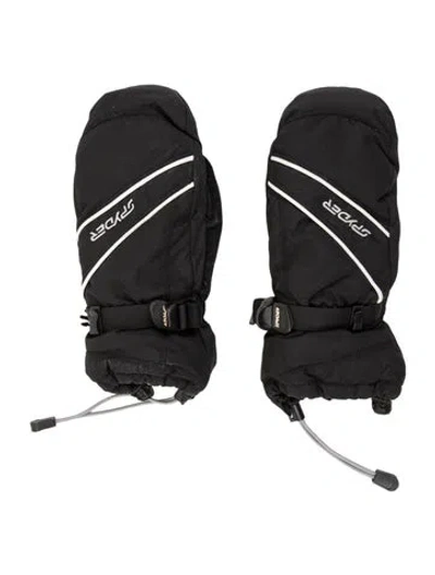 Pre-owned Spyder Embroidered Winter Mittens In Black