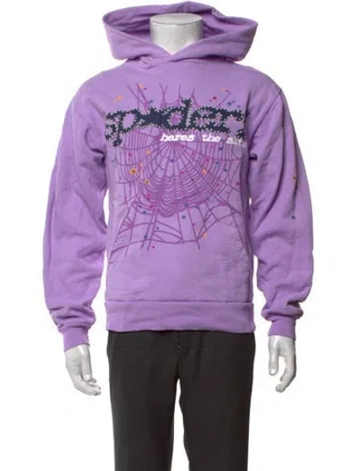 Pre-owned Spyder Graphic Print Crew Neck Hoodie In Purple