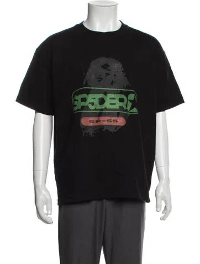 Pre-owned Spyder Graphic Print Crew Neck T-shirt In Black