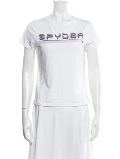 Pre-owned Spyder Graphic Print Crew Neck T-shirt In White