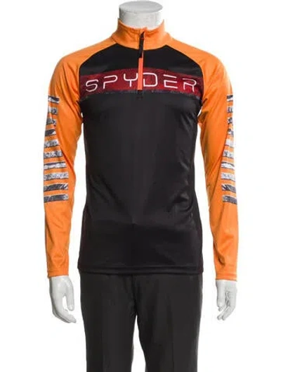 Pre-owned Spyder Graphic Print Mock Neck Polo Sweater In Multi