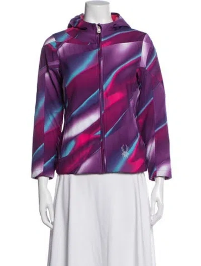 Pre-owned Spyder Graphic Print Performance Jacket In Purple