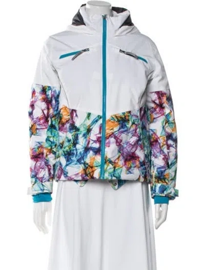 Pre-owned Spyder Graphic Print Performance Jacket In White