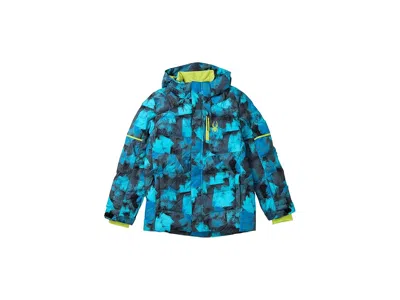 Spyder Impulse Synthetic Down Jacket (big Kid) Boy's Coat Cobalt Block Camo : 14 Big Kid, Polyester In Blue