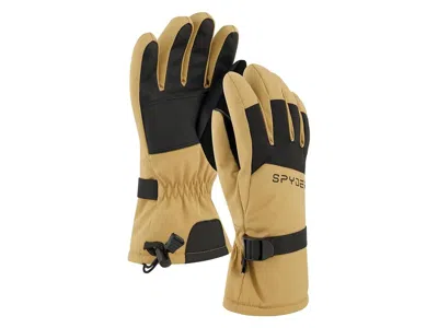 Spyder Insulated Winter Snow Gloves Extreme Cold Weather Gloves Khaki: Md, Polyester In Yellow