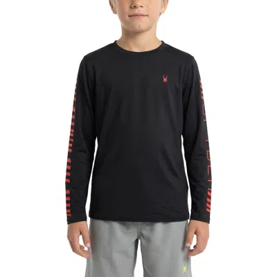 Spyder Kids' Hazard Zone Long Sleeve Rashguard In Black
