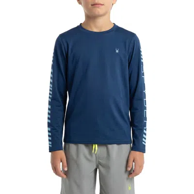 Spyder Kids' Hazard Zone Long Sleeve Rashguard In Blue