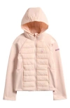 Spyder Kids' Hooded Mixed Media Jacket In Pink