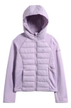 Spyder Kids' Hooded Mixed Media Jacket In Purple