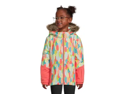 Spyder Lola Jacket (toddler/little Kid) Girl's Coat Coral Haze Sprinkles : 2t Toddler, Faux Fur/mesh/polyes In Multi