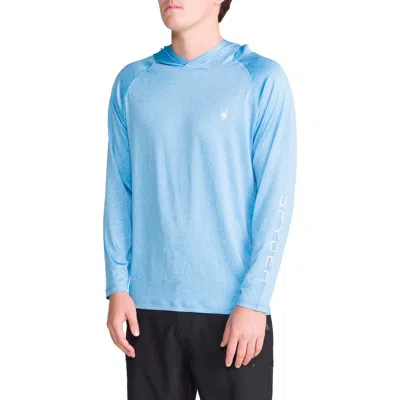 Spyder Long Sleeve Hooded Rashguard In Blue