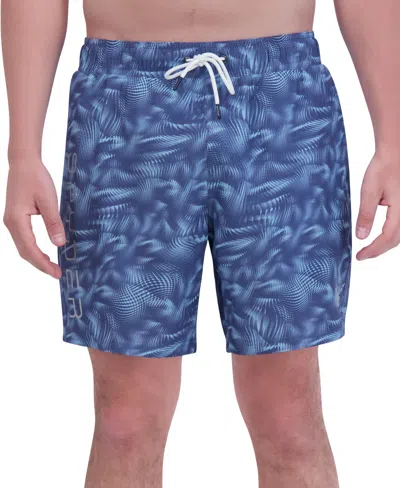 Spyder Men's Abstract Liquid Print Performance 7" Volley Shorts In Greyblue