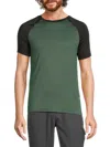 Spyder Men's Active Raglan Sleeve T-shirt In Green Black