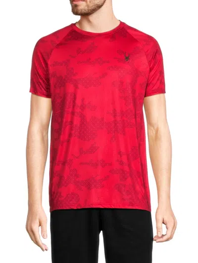 Spyder Men's Camouflage Performance T Shirt In Red