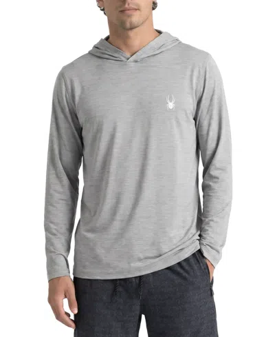 Spyder Men's Classic Heather Hooded Long-sleeve Rashguard In Black