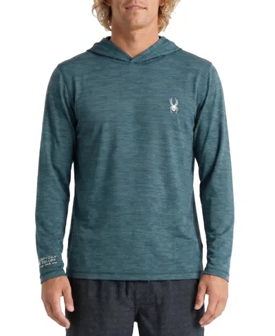 Spyder Men's Classic Heather Hooded Long-sleeve Rashguard In Green
