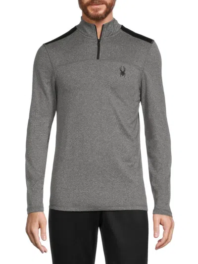 Spyder Men's Comfort Fit Quarter Zip Performance Sweatshirt In Grey Heather