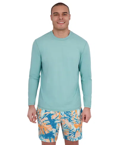 Spyder Men's Core Long-sleeve Crewneck Upf 50+ Rashguard In Blue