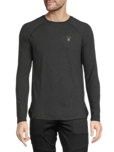 Spyder Men's Heathered Raglan Sleeve Tee In Blazing Black