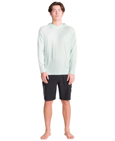 Spyder Men's Hooded Raglan Long-sleeve Upf 50+ Rashguard In Green
