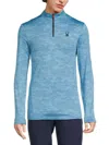Spyder Men's Logo Zip Up Pullover In Light Blue