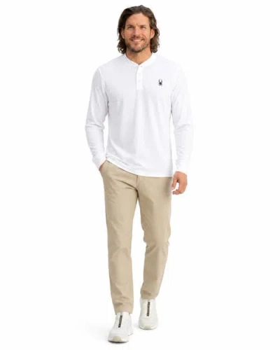 Spyder Men Long Sleeve Thermal Henley In White