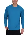Spyder Men's Long Sleeve Waffle-knit Crewneck Swim Shirt