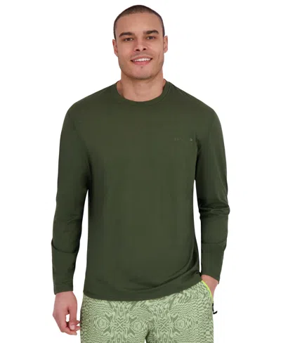 Spyder Men's Long-sleeve Crewneck Rashguard In Green