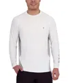 Spyder Men's Mixed Media Long Sleeve Rashguard Swim T-shirt In White