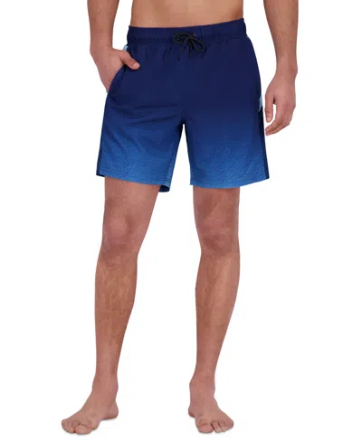 Spyder Men's Ombre Printed Color-block 7" Volley Swimsuit In Blue