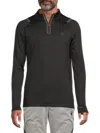 Spyder Men's Raglan Sleeve Zip Up Pullover In Blazing Black