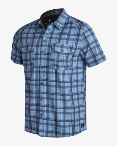 Spyder Men Seaside Collared Shirt In Dusty Blue