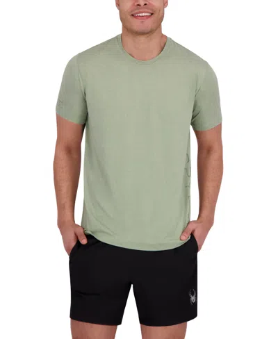 Spyder Men's Short Sleeve Drop Needle Crewneck Swim Shirt In Green