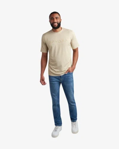 Spyder Men Short Sleeve Wordmark Tee In Neutral